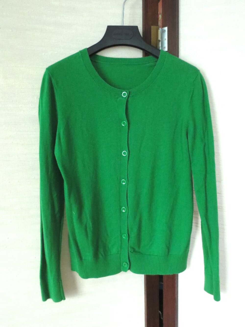 Classic Kelly Green Cotton Button Cardigan Sweater